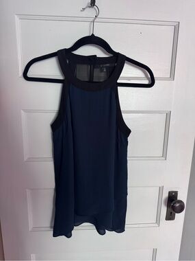 19 Cooper Navy Halter Camisole with Black Trim - Size Small